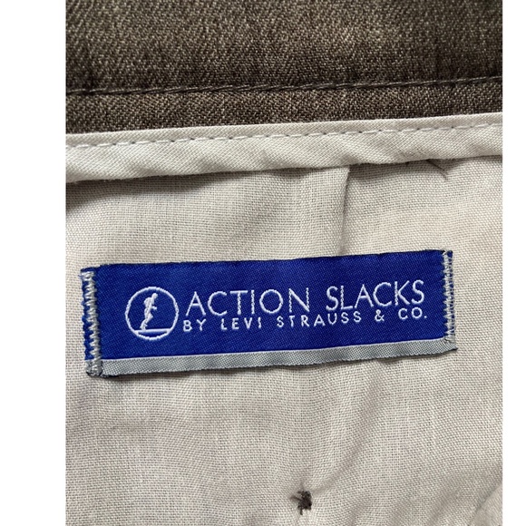 Vintage Levi's Action Slacks Mens Brown Polyester Dress Pants 40 x 32 - Picture 7 of 8